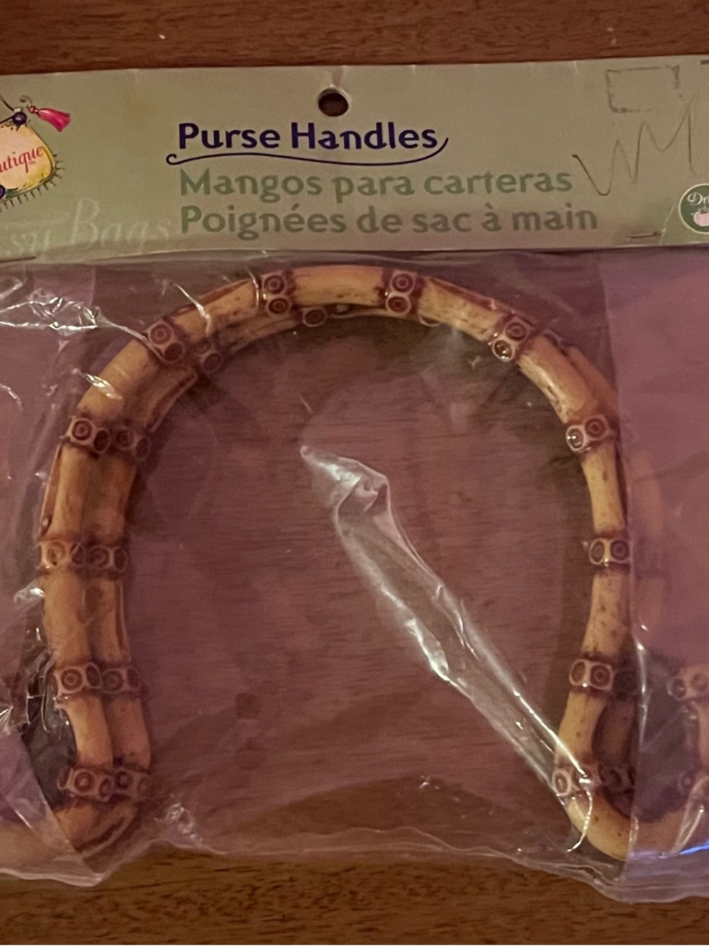 Bag Boutique Vintage Purse Handles Bamboo-Style Natural Brown